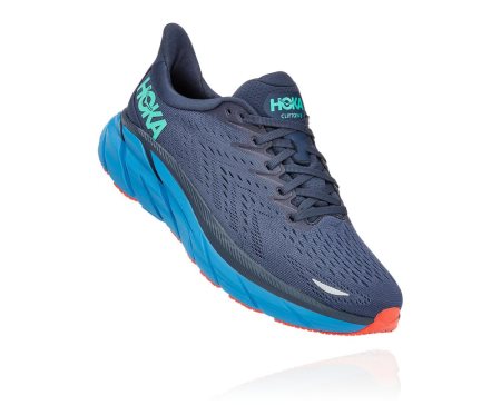 Hoka One One Clifton 8 Moški Road Tekaški Čevlji Mornarica / Modra SI-945026X